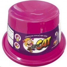 Comedouro gato postura correta rosa 250ml