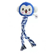 Brinquedo pelucia macaco azul com corda 30cm