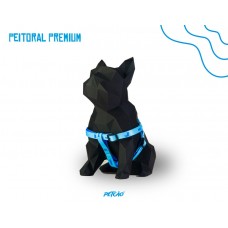 Peitoral premium azul bulldog m com guia