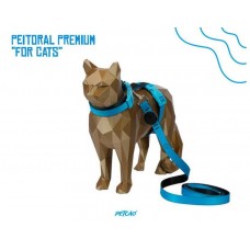 Peitoral gato black-blue tam unico com guia